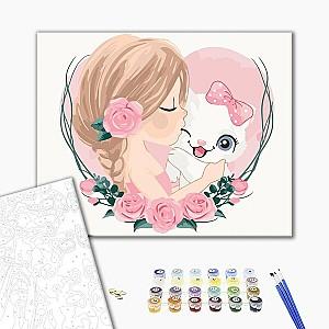 Tablou pe numere BrushMe Dragoste pentru pisici 30×40 сm (fără cutie)