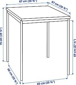 Set de masa si scaune IKEA Sandsberg/Adde 67x67cm 1+2 Negru