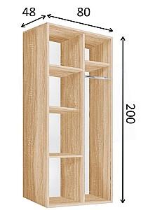 Dulap Modern Tennessee 2 sectiuni 80cm Stejar Sonoma (Bej)