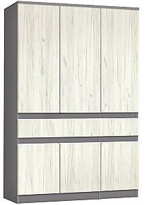 Dulap Modern Komfi 120cm Gri ardezie/Alb Stejar Craft
