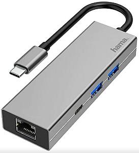 Adaptor de retea Hama 200108 USB-C Multiport