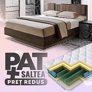Pat Ambianta Malta (suport PAL) 1.6 m Nuc / Fungo + Saltea Salt Confort Clasic 160x200
