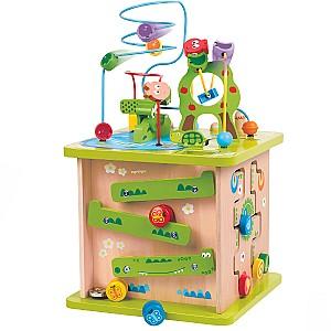 Jucarie interactiva Hape Cub Montessori din lemn Aventuri în Safari E8341