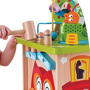 Jucarie interactiva Hape Cub Montessori din lemn Aventuri în Safari E8341