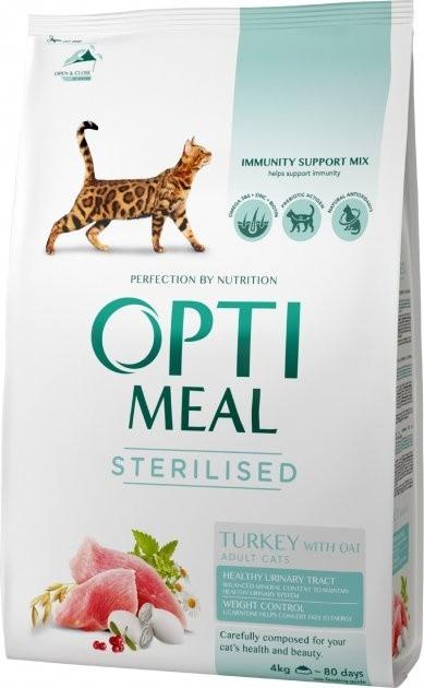 Hrana uscata pentru pisici Optimeal Adult Cat Sterilised Turkey&Oats 4kg