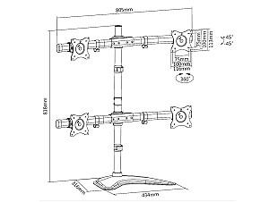 Suport pentru televizor Multibrackets M Deskstand Basic Quad