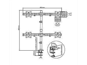 Suport pentru televizor Multibrackets M Deskmount Basic Quad