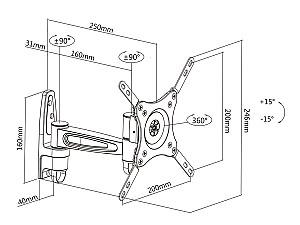 Suport pentru televizor Multibrackets M VESA Flexarm 360 II Black