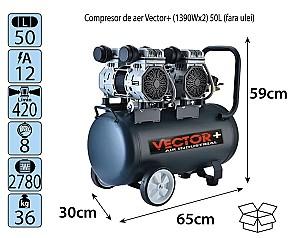 Compresor de aer Vector (1390Wx2) 50L
