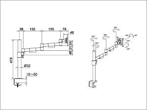 Suport pentru monitor Multibrackets M VESA Deskmount Officeline Single II White