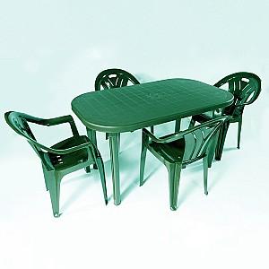 Masa de gradina Santino ovală verde