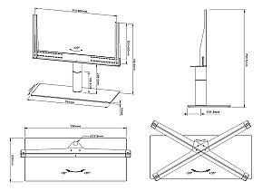 Suport pentru televizor Multibrackets M VESA Tablestand Turn Black X Large MAX 800x400