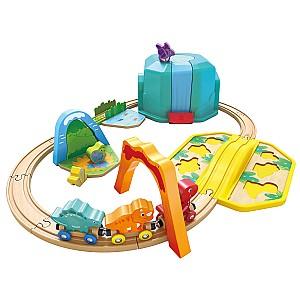 Set de jucarii Hape Trenul Dinozaurilor (E3828)