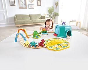 Set de jucarii Hape Trenul Dinozaurilor (E3828)