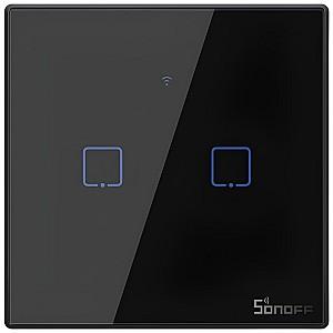 Intrerupator inteligent Sonoff TX Series 2-Gang Black