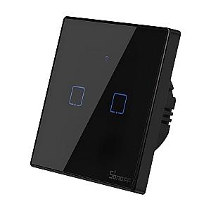 Intrerupator inteligent Sonoff TX Series 2-Gang Black