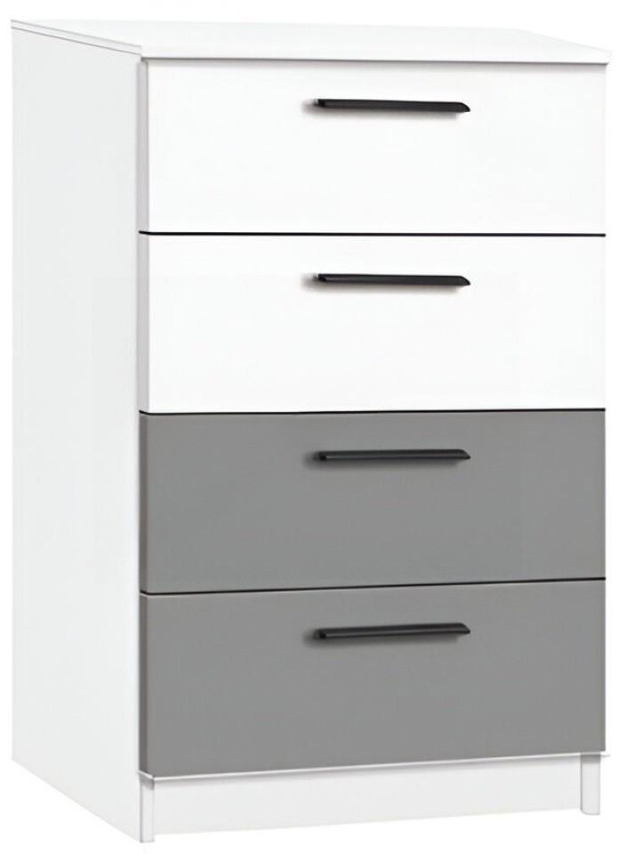 Comoda Modern Andi 4S Alb/Gri Ardezie