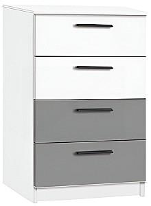 Comoda Modern Andi 4S Alb/Gri Ardezie
