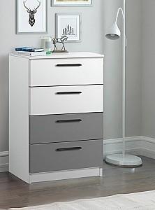Comoda Modern Andi 4S Alb/Gri Ardezie