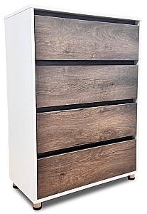 Comoda VLM L800 4S/FI/FM Alb / Nuc Închis (Maro)