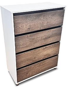 Comoda VLM L800 4S/FI/FM Alb / Nuc Închis (Maro)