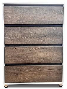 Comoda VLM L800 4S/FI/FM Alb / Nuc Închis (Maro)