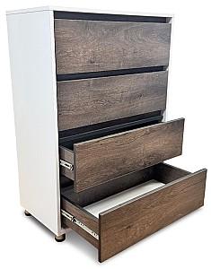 Comoda VLM L800 4S/FI/FM Alb / Nuc Închis (Maro)