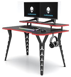 Masa gaming Rafevi Tuyan (cu suport monitor) Negru / Rosu