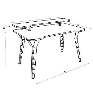 Masa gaming Rafevi Tuyan (cu suport monitor) Negru / Rosu