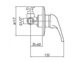 Baterie pentru bideu Fiore King 39 CR 1300