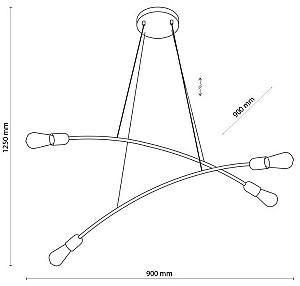 Lustra TK Lighting Helix 5622 Gold