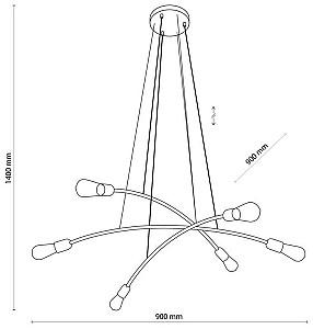 Lustra TK Lighting Helix 5621 Gold