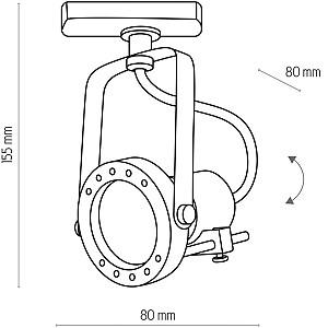 Corp de iluminat TK Lighting Tracer 4066 Black