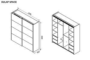 Dulap-cupe Ambianta Space 2.2 m Gri