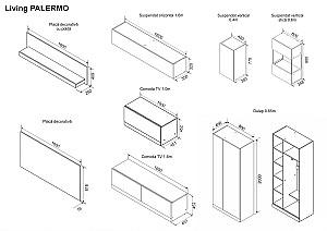 Living Ambianta Palermo 3 m Alb/Bardolino(Bej)
