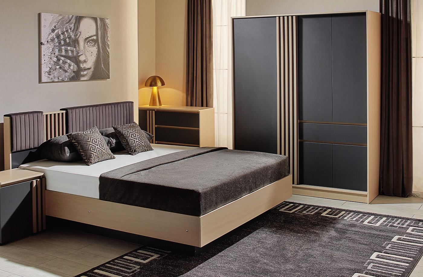 Set dormitor Ambianta Malta Cremona/Grafit