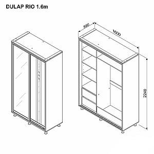 Dulap-cupe Ambianta Rio 1.6 m Grafit
