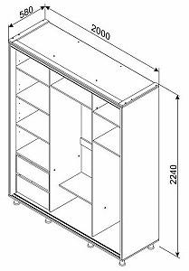 Dulap-cupe Ambianta Rio 2 m Grafit