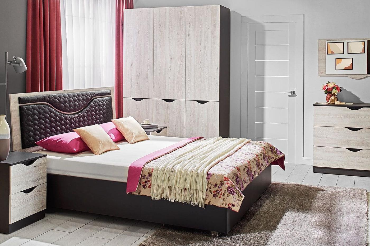 Set dormitor Ambianta Happy Alb Samoa, Modern