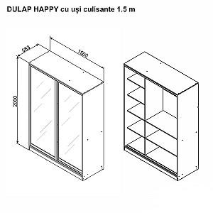 Set dormitor Ambianta Happy 3 Alb Samoa, Modern