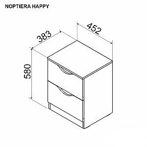 Set dormitor Ambianta Happy 3 Alb Samoa, Modern