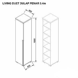 Dulap penal Ambianta Duet 0.4m (Bardolino-Gri)