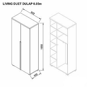 Dulap Ambianta Duet 0.85 (Bardolino-Gri)
