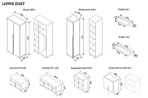Living Ambianta Duet Gri-Alb Samoa (2 m)