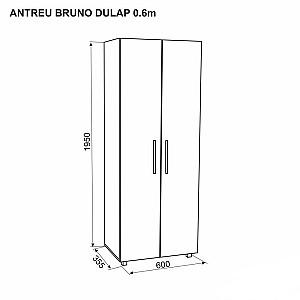 Dulap Ambianta Bruno 0.6 m Grafit/Alb Samoa