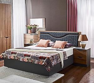 Pat Ambianta Happy 1.6 m Nuc / Gri + Saltea Salt Confort Clasic 160x200