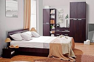 Pat Ambianta Bravo 1.6 m Sonoma Inchis + Saltea Salt Confort Clasic 160x200