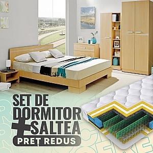 Set dormitor Ambianta Bravo Cremona + Saltea Salt Confort Clasic 160x200