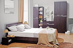 Set dormitor Ambianta Bravo Sonoma Inchis + Saltea Salt Confort Clasic 160x200