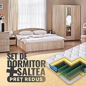 Set dormitor Ambianta Inter Bordolino + Saltea Salt Confort Clasic 160x200